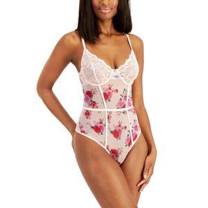 INC Women's V Day Floral Lace Bodysuit/Lingerie XL